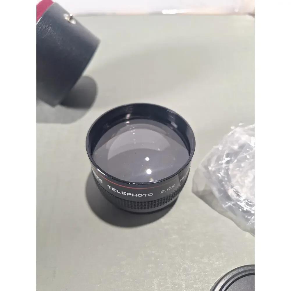 Lenmar 2.0X Telephoto Video Lens Hi-Resolution AF 52mm w/ Case + Adapter Rings